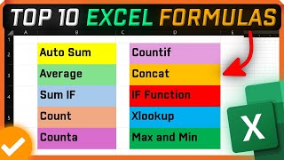 Top 10  Most Powerful Excel Formulas