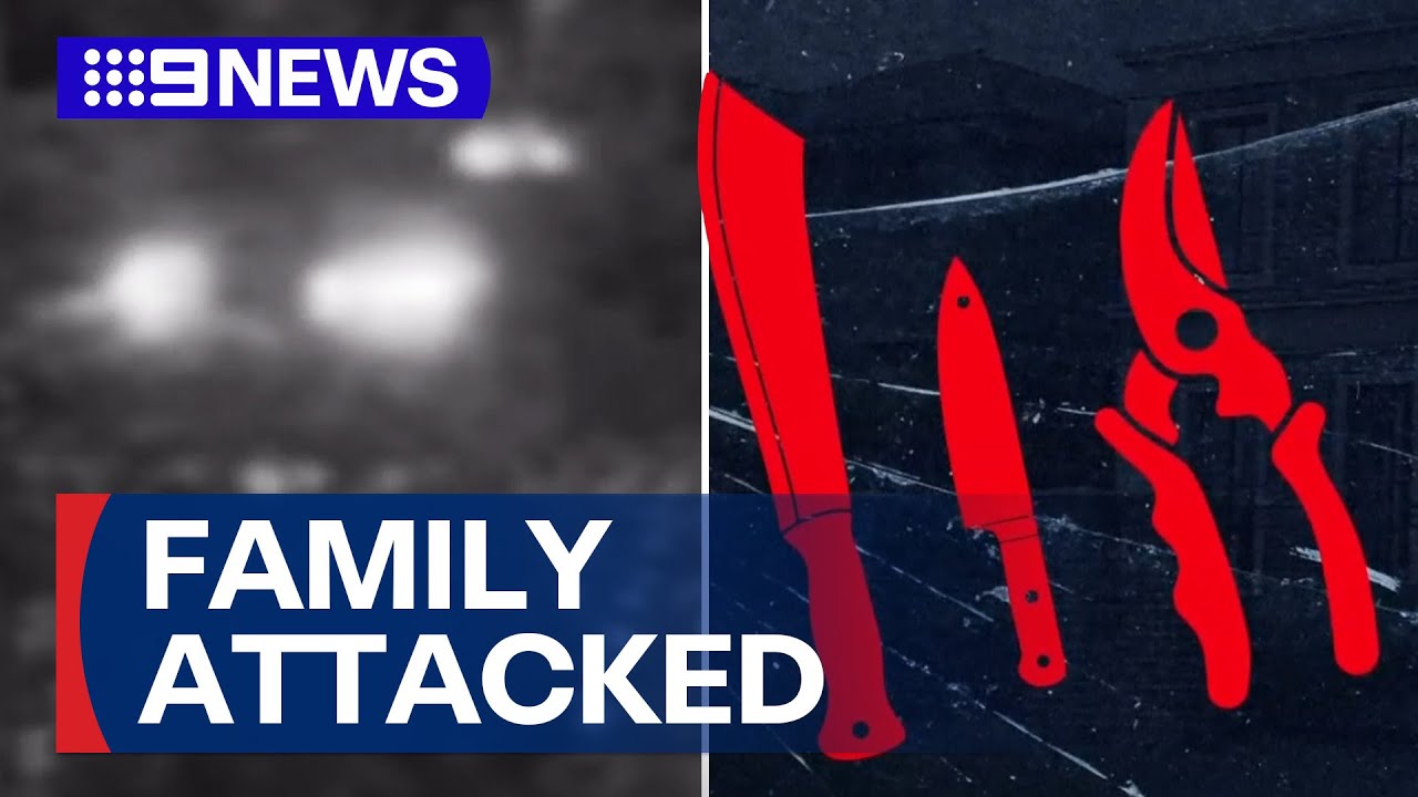 Man stabbed and family injured in violent home invasion | 9 News Australia