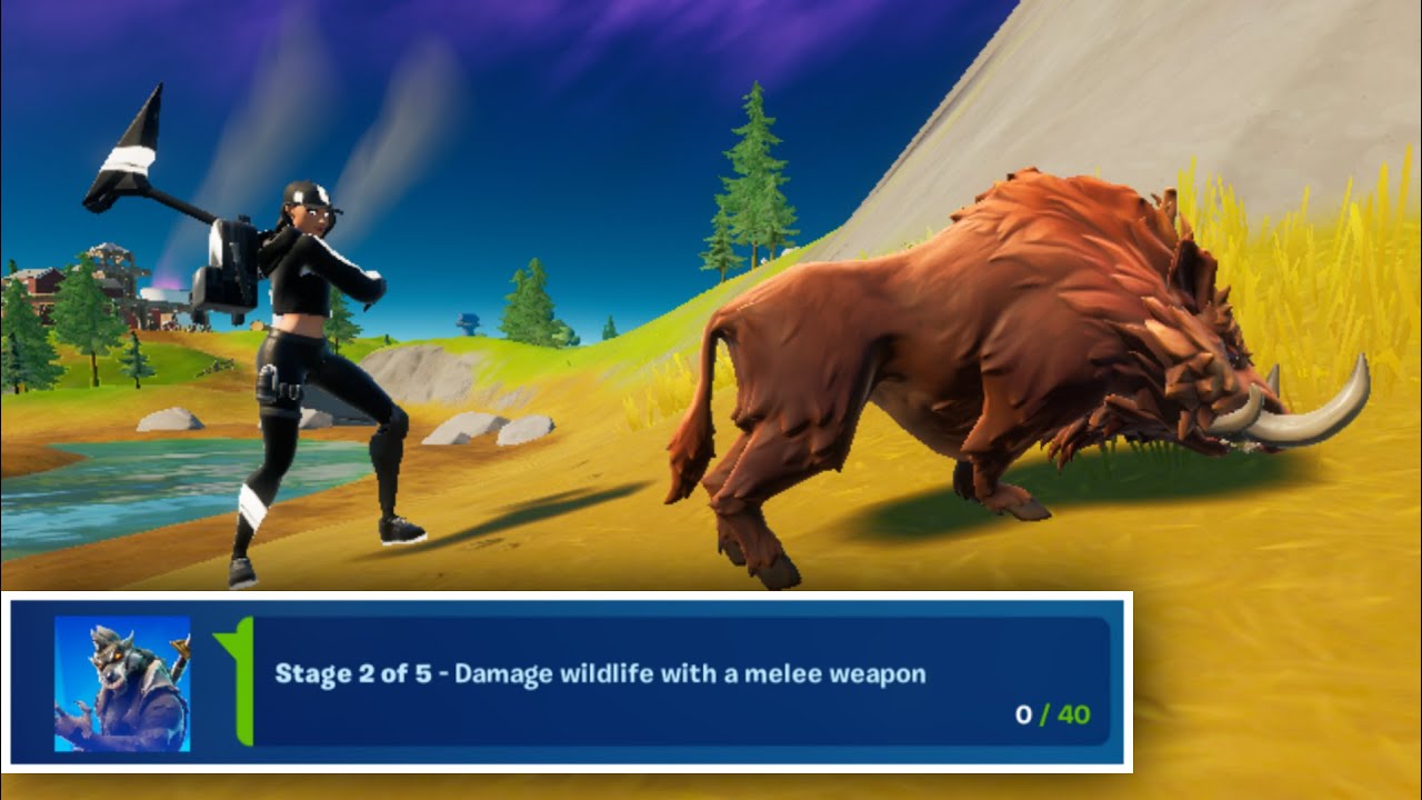 Damage Wildlife with a Melee Weapon in Fortnite