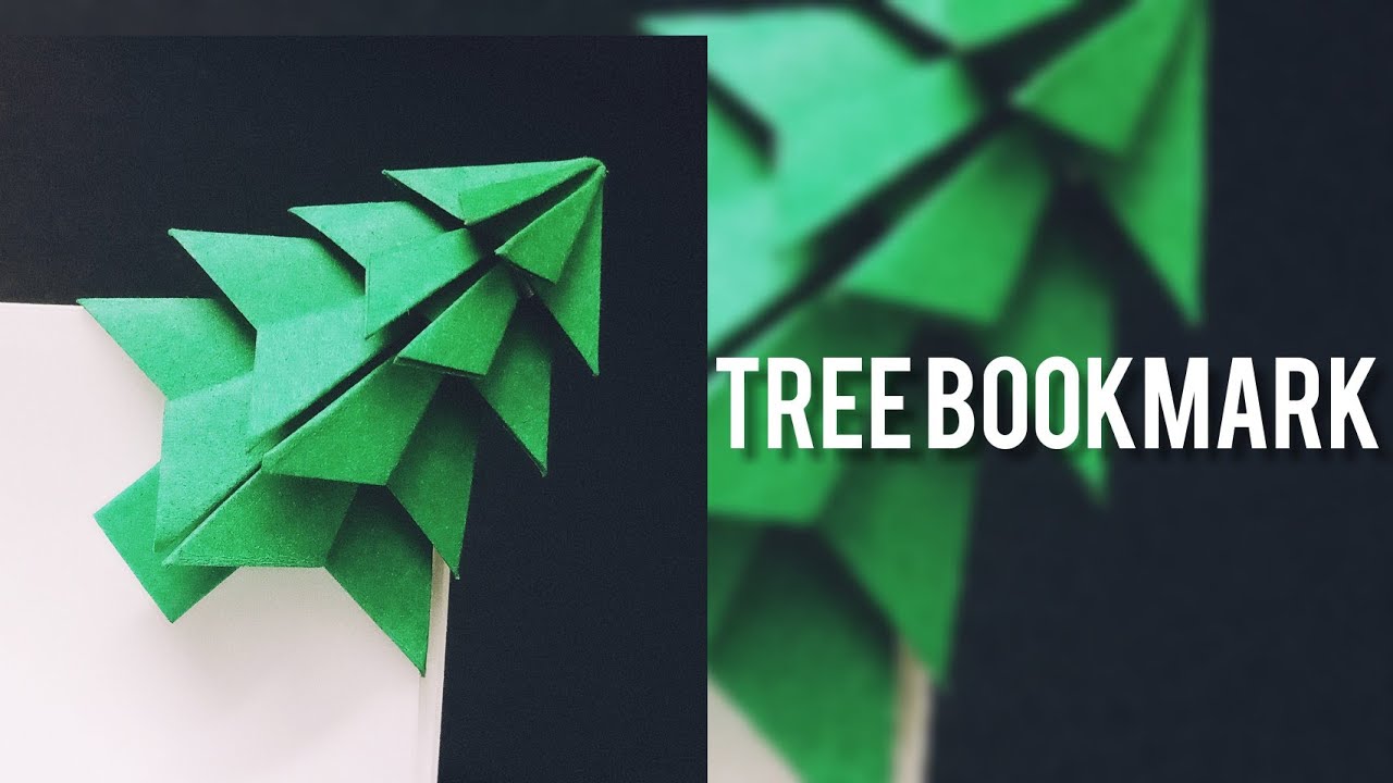 How to make a corner bookmark with paper/christmas tree bookmark/DIY/tree bookmark/origami tree 