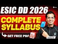 UPSC ESIC Deputy Director Syllabus 2026 | ESIC DD Complete Syllabus PDF