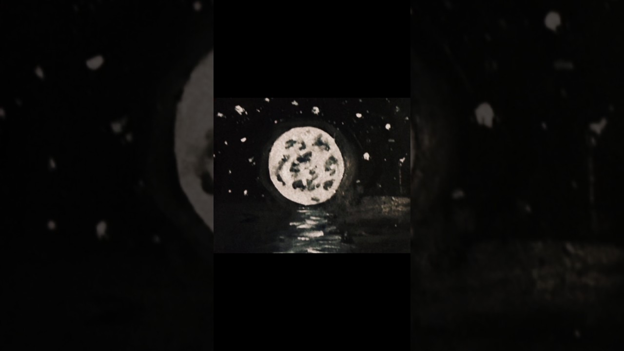 moon drawing | moon painting easy 