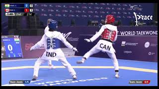 Sonam Rawal(IND) vs Skylar Park(CAN) at the Baku 2023 World Taekwondo Championships, Female, U-57kg