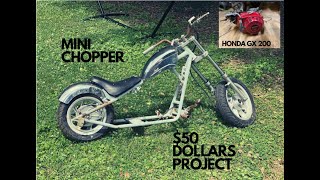 I got a $50 Dollars Mini Chopper Bike + free Honda GX 200 Engine