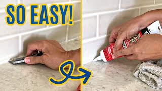 How to Replace Grout with Caulk on a Kitchen Tile Backsplash - Caulking Kitchen Countertop Content