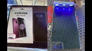 UV Lamp Light Liquid full Glue Glass For Galaxy Note 9 , How To Use Nano Optics Curved Glass