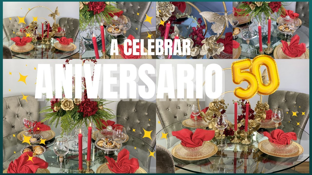 ANIVERSARIO 50'/DECORACION PARA ANIVERSARIO/COMO DECORAR PARA UN  ANIVERSARIO 50 FACIL Y ELEGANTE, image size:1280x720