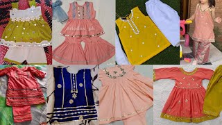 Sheesha lace Baby girl dresses / Mirror work on plain dress design 2021