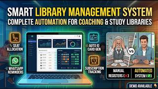 Smart Library Management System | WhatsApp Reminder + Seat Allocation + Invoice #library