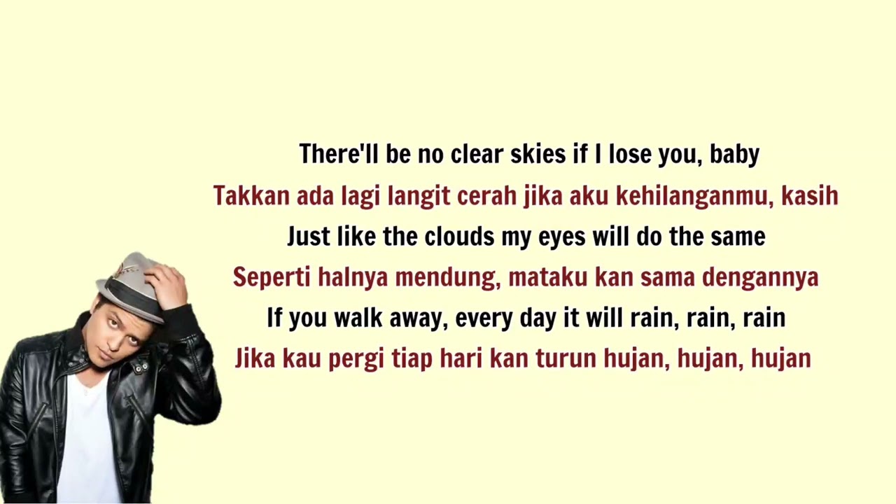 It will rain - Bruno mars ( Lirik dan terjemahan )