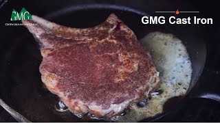 Chili encrusted cowboy ribeye grilled on a cast iron skillet inside of
green mountain grill. , more pellet grill recipes:
http://greenmountaingrills.com/recipes/