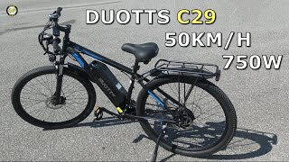 Электронный велосипед DUOTTS C29 750w 48v 15ah Автономия 50 км Скорость 50 км/ч - Распаковка и тест