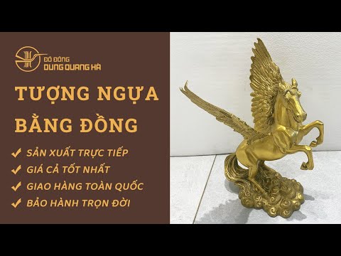 Video Tượng Ngựa Bằng Đồng Vàng Có Cánh Phong Thủy Đẹp ✓✓✓ - youtube