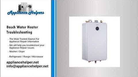 Bosch Water Heater Troubleshooting