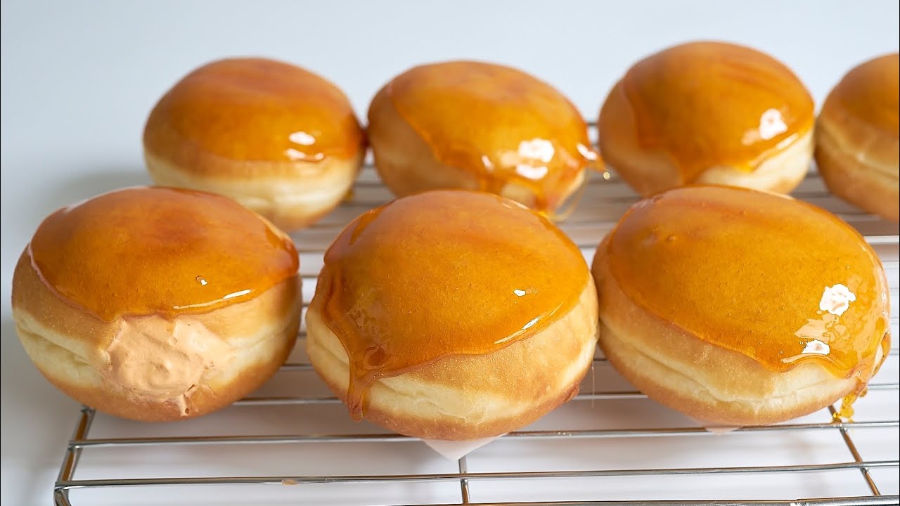 โดนัทครีมบูเล่ชาไืทย Thai Tea Custard Donuts ทำขนมกับเชฟโจ Ep.134