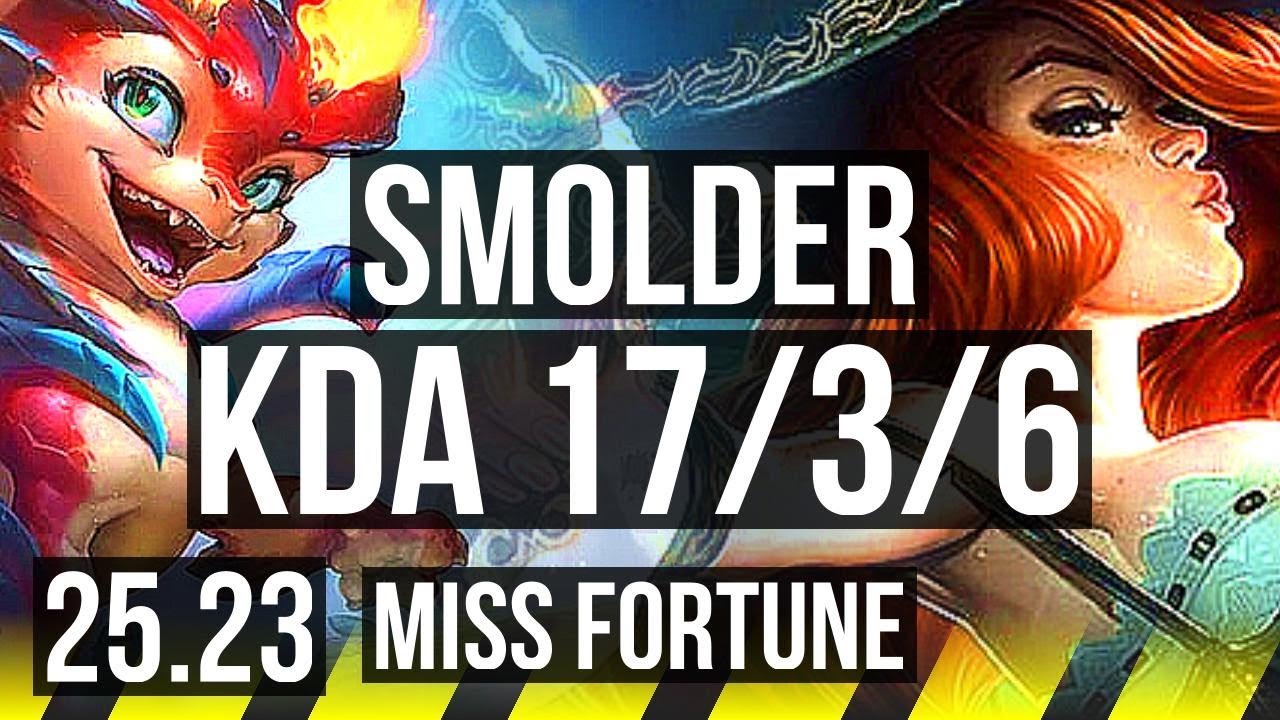 SMOLDER & Soraka vs MISS FORTUNE & Pyke (ADC) | 17/3/6 | EUW Master | 25.23