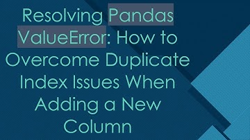 Resolving Pandas ValueError: How to Overcome Duplicate Index Issues When Adding a New Column