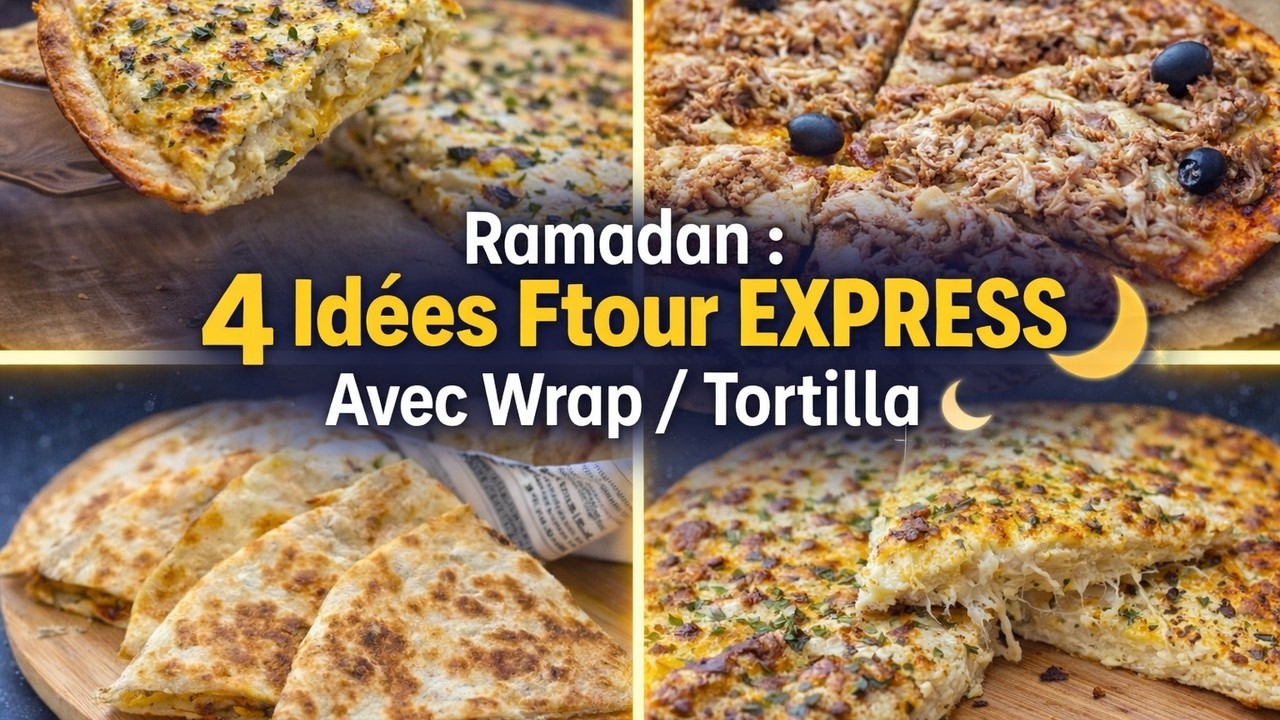 Ramadan 2026 : 4 Idées Ftour EXPRESS avec Wrap / Tortilla (Recettes Rapides & Faciles)
