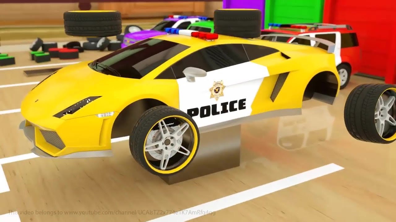 Memasang Ban Mobil  Polisi  Animasi  3d Mobil  Mobilan YouTube