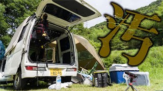 【車中泊快適化】日本一周中の軽キャン車内を2ヶ月ぶりに大掃除！釣具の清掃も。