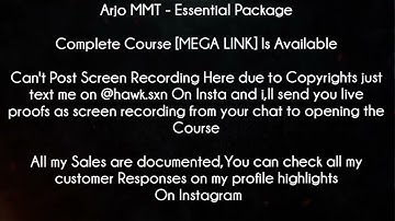 Arjo MMT Course - Essential Package download