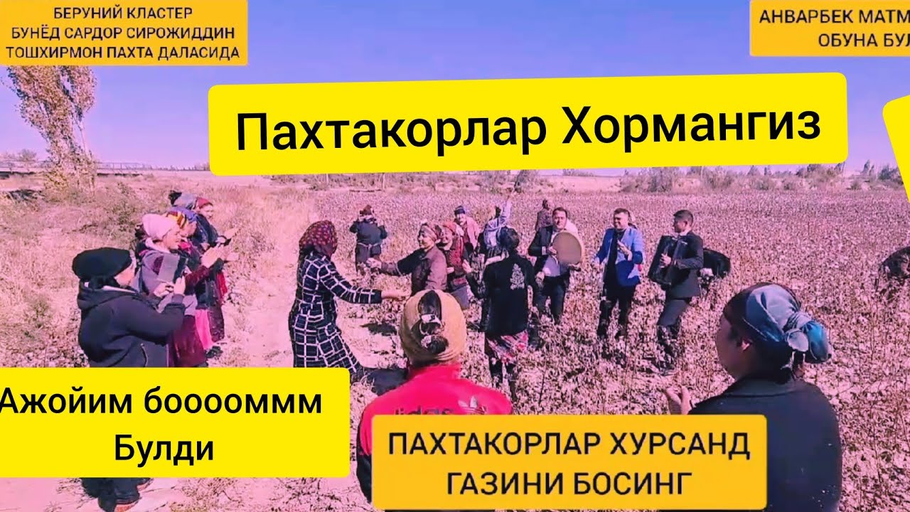 ПАХТА ДАЛАСИДА .ТОШХИРМОН ЖОНЛИ ИЖРОДА.ТИНЧЛИК МАДАНИЯТ БУЛИМИ.998997720071