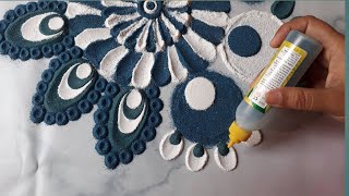 Easy Sand Art Using Three Colour|Beautiful Rangoli 2020|Satisfying Art|Relaxing Art screenshot 4