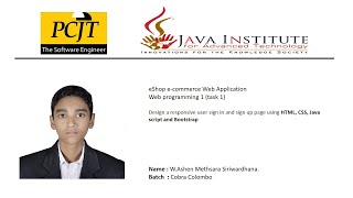 Web Project Task 01 | 1st Year | Semester 01 | Web Programming I | Java Institute