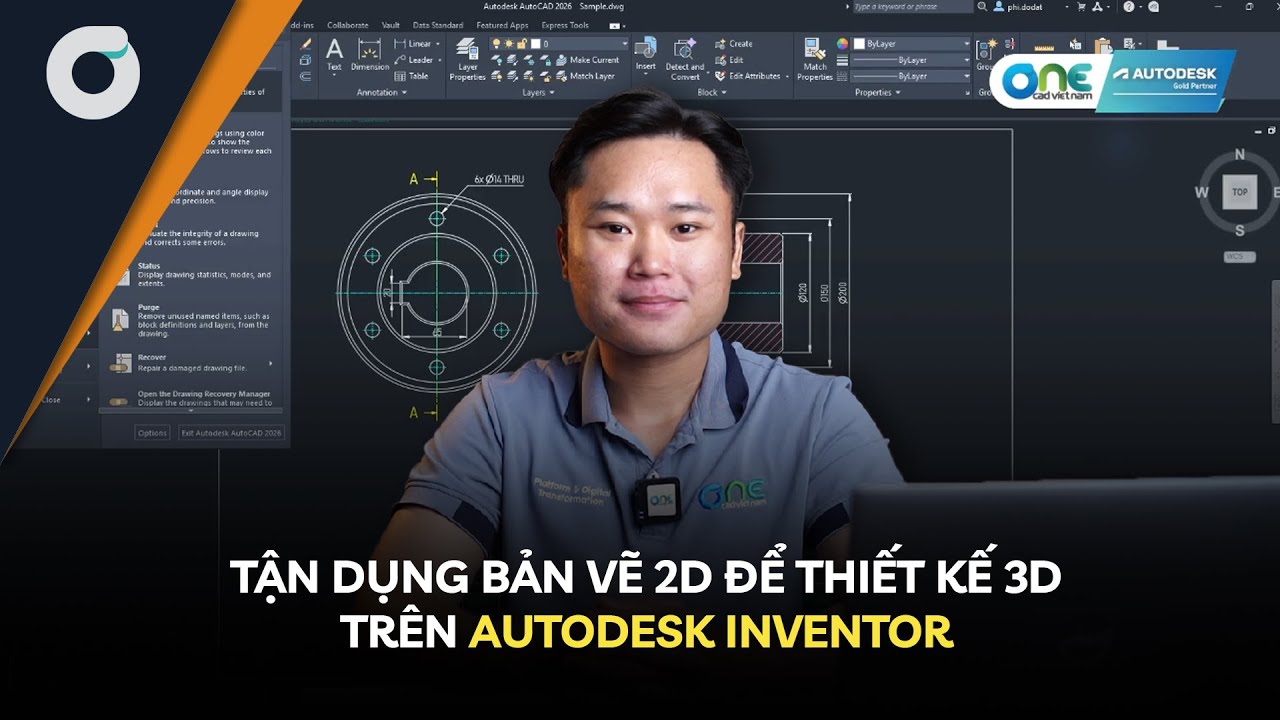 OneCAD | Tận dụng bản vẽ 2D để thiết kế 3D trên Autodesk Inventor