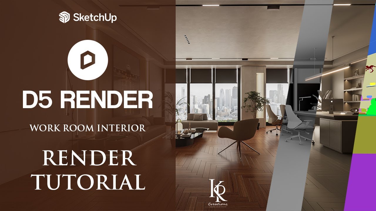 D5 RENDER TUTORIAL | Photorealistic 3D Rendering Work Room Interior ...
