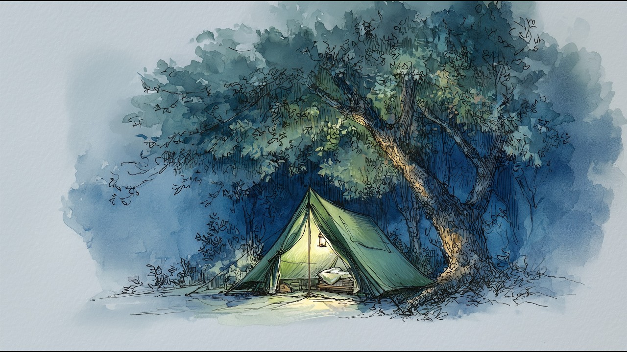 Visual Poems | Living Watercolor: A Relaxing Forest Sketching Journey 🌿