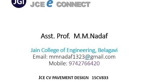 JCE CV PAVEMENT DESIGN 15CV833 Lecture 13
