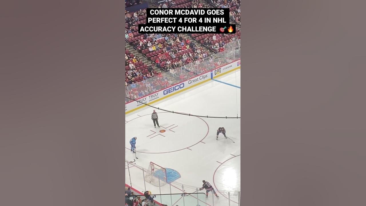 CONOR MCDAVID GOES PERFECT 4 FOR 4 IN NHL SHOOTING ACCURACY CHALLENGE  🎯🔥