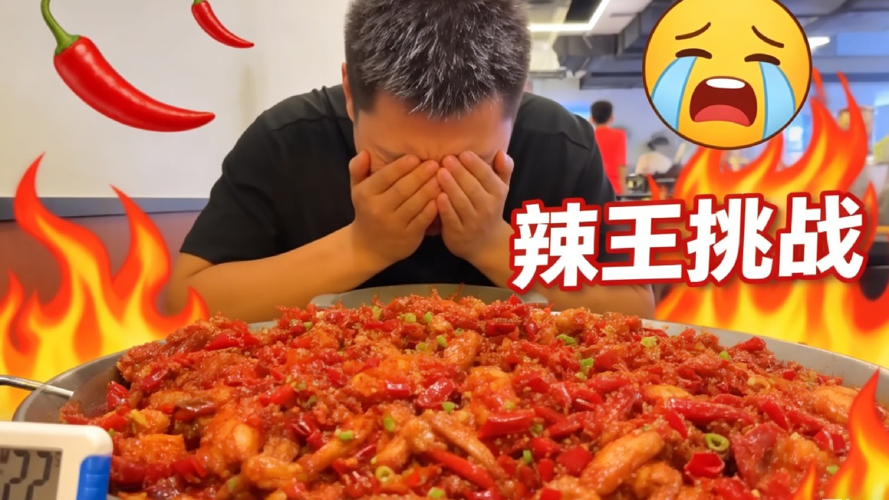 寻辣之旅～挑战西安150万辣度的爆辣牛蛙，辣度烧心到直冒汗，旁边的千金直接看傻眼【辣王刘泳杰】