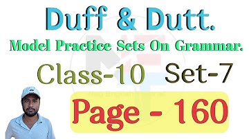 Model Practice Sets On Grammar Solved. || Duff & Dutt 2024 Model Grammar Set-7 Solution.@NipakNag