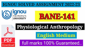 ignou bane 141 ignou solved assignment 2022-23 bag bhag bscg bcom