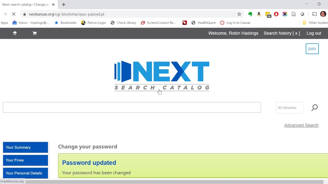 2. Next Catalog Tutorials changing your password YouTube