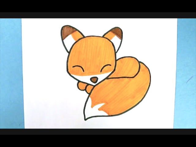 Cute Fox Drawing / Finally color the young fox to make it look cute