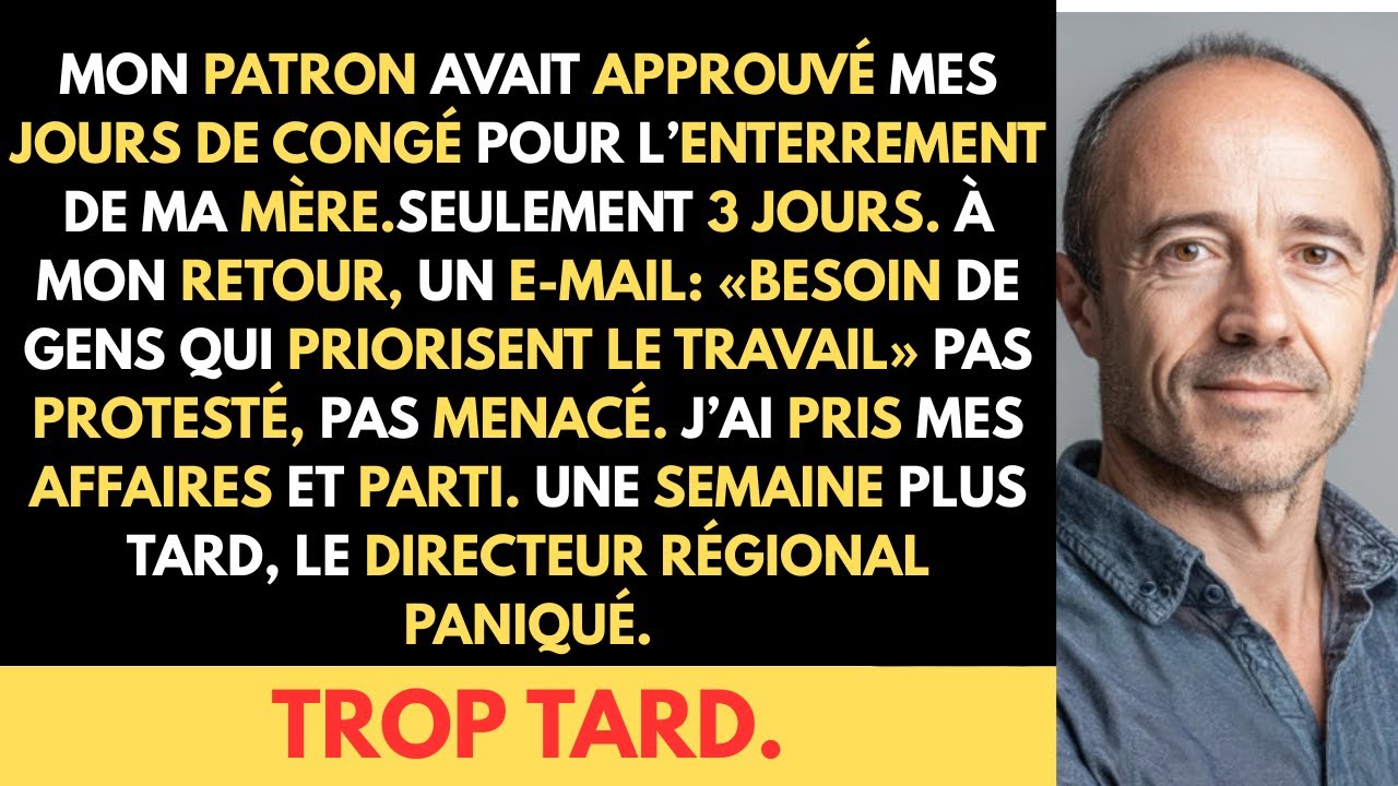 Mon patron m’a licencié pour trois jours d’absence au funérail de ma mère, malgré son accord.
