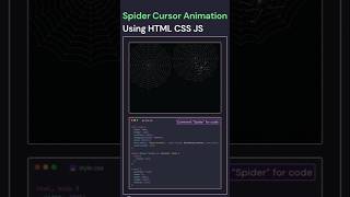 🔥Spider Cursor Animation Using HTML CSS & JS