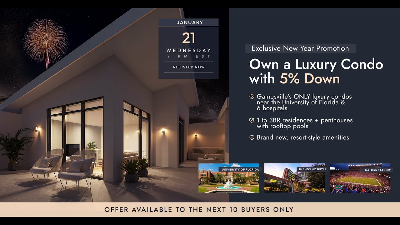 Live Video Tour: Invest in Luxury Condos Near the University of Florida - January 21st