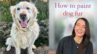 How to Paint Dog Fur | Acrylic Pet Portrait (Golden Retriever)