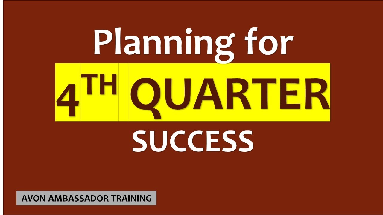 Avon Ambassadors Plan for our 2024 4th Quarter Success