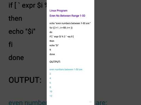 Shell Script | Print even numbers from 1 to 50 #shorts #linux