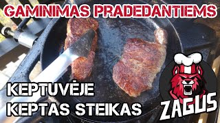 Gaminimas Pradedantiems Keptuvėje Keptas Steikas