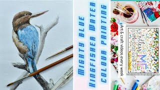 The blue bird | watercolour painting|easy to paint | time lapse video