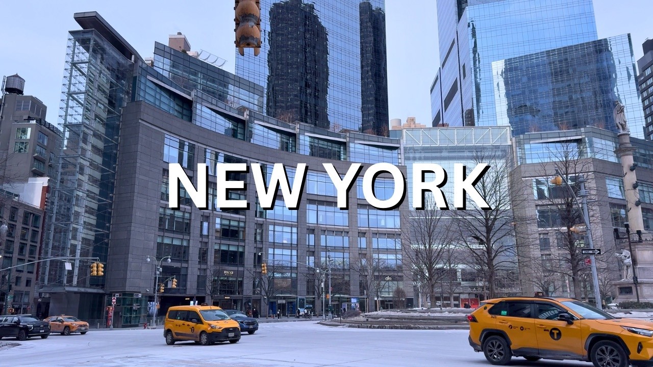 NYC Winter Morning Walk 4K – Central Park, Broadway, Times Square & Rockefeller Center |  Ambience