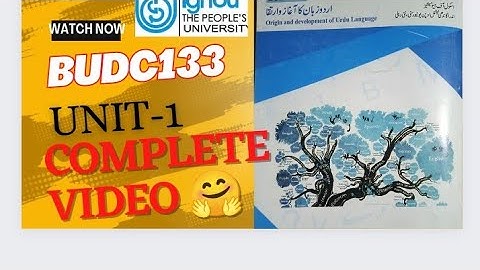 BUDC 133 Unit -1 (Complete video)