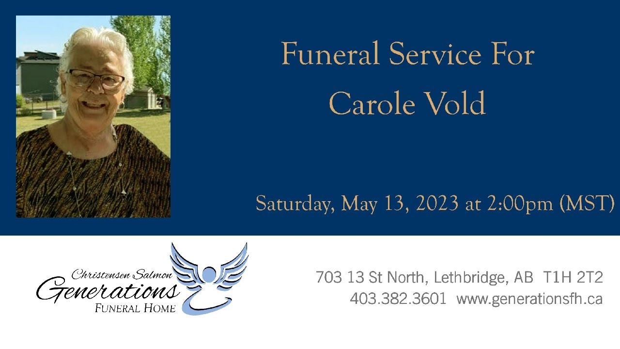 Funeral Service for Carole Vold - YouTube