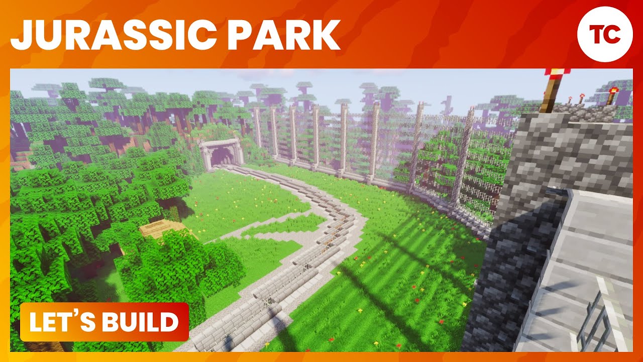 Let's Build Jurassic Park! - Ep 9 TREX Paddock! - Minecraft PC - YouTube